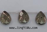 CPY378 Top drilled 12*16mm briolette pyrite gemstone beads