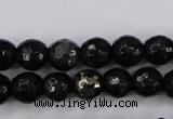 CPY501 15.5 inches 6mm faceted round natural chalcopyrite beads