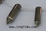 CPY556 Top drilled 6*14mm - 8*35mm sticks pyrite gemstone beads