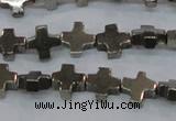 CPY582 15.5 inches 11*11mm cross pyrite gemstone beads wholesale
