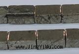CPY594 15.5 inches 10*20mm cuboid pyrite gemstone beads