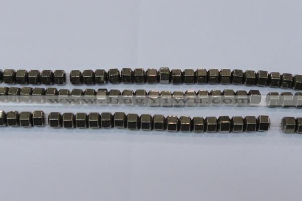 CPY618 15.5 inches 9*10mm pyrite gemstone beads