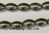 CPY62 15.5 inches 10*14mm rice pyrite gemstone beads wholesale