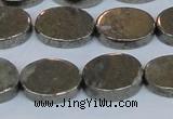 CPY643 15.5 inches 12*16mm oval pyrite gemstone beads wholesale