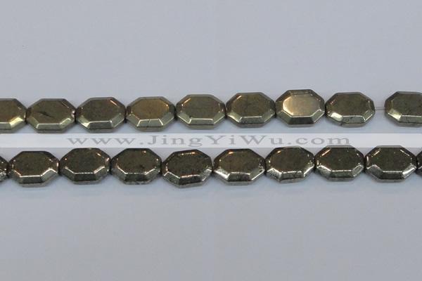 CPY655 15.5 inches 15*20mm octagonal pyrite gemstone beads