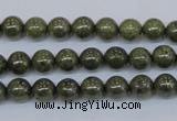 CPY750 15.5 inches 4mm round pyrite gemstone beads wholesale