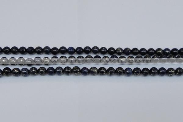 CPY772 15.5 inches 8mm round pyrite gemstone beads wholesale