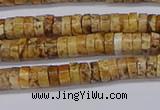CRB1015 15.5 inches 2*4mm heishi picture jasper beads wholesale
