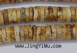 CRB1018 15.5 inches 2*7mm heishi picture jasper beads wholesale
