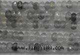 CRB105 15.5 inches 2.5*4mm faceted rondelle cloudy quartz beads