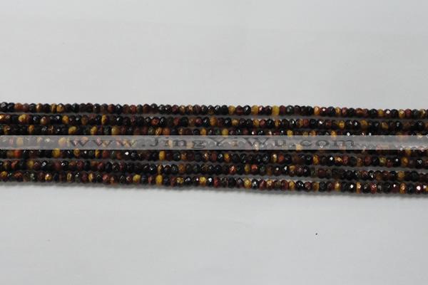 CRB108 15.5 inches 2.5*4mm faceted rondelle red & yellow tiger eye beads