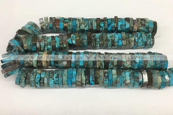 CRB1083 15.5 inches 5*20mm - 6*22mm faceted heishi ocean agate beads