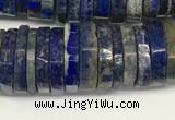 CRB1085 15.5 inches 5*20mm - 6*22mm faceted heishi lapis lazuli beads