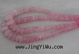 CRB1100 15.5 inches 5*8mm - 9*18mm rondelle rose quartz beads