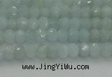 CRB1200 15.5 inches 3*4mm faceted rondelle aquamarine beads