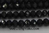 CRB1218 15.5 inches 4*6mm faceted rondelle black tourmaline beads