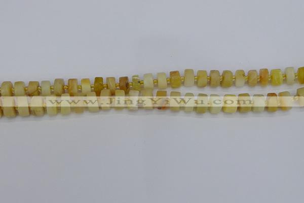 CRB1238 15.5 inches 5*8mm tyre matte yellow opal gemstone beads