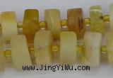 CRB1240 15.5 inches 6*12mm tyre matte yellow opal gemstone beads