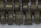 CRB1262 15.5 inches 7*14mm tyre matte pyrite gemstone beads