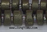 CRB1263 15.5 inches 8*16mm tyre matte pyrite gemstone beads