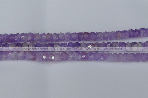 CRB1272 15.5 inches 6*10mm faceted rondelle lavender amethyst beads