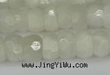 CRB1280 15.5 inches 6*10mm faceted rondelle white moonstone beads