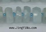 CRB1314 15.5 inches 7*14mm faceted rondelle aquamarine beads