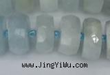 CRB1315 15.5 inches 8*16mm faceted rondelle aquamarine beads