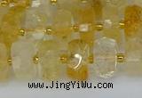 CRB1321 15.5 inches 6*10mm faceted rondelle citrine beads