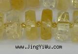 CRB1324 15.5 inches 8*16mm faceted rondelle citrine beads