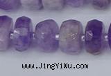CRB1332 15.5 inches 6*12mm faceted rondelle lavender amethyst beads