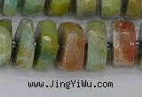 CRB1363 15.5 inches 7*14mm faceted rondelle Chinese amazonite beads