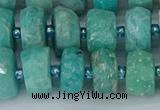 CRB1372 15.5 inches 6*12mm faceted rondelle amazonite beads