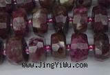 CRB1401 15.5 inches 6*10mm faceted rondelle tourmaline beads