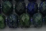 CRB1455 15.5 inches 10*14mm faceted rondelle chrysocolla beads