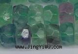 CRB1466 15.5 inches 6*12mm faceted rondelle fluorite beads
