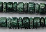 CRB162 15.5 inches 5*14mm & 10*14mm rondelle green picture jasper beads