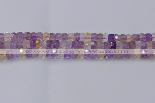 CRB1809 15.5 inches 6*10mm faceted rondelle ametrine beads