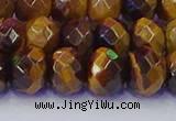 CRB1842 15.5 inches 6*10mm faceted rondelle yellow tiger eye beads