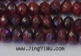 CRB1845 15.5 inches 5*8mm faceted rondelle red tiger eye beads
