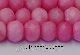 CRB1850 15.5 inches 6*10mm faceted rondelle pink opal beads