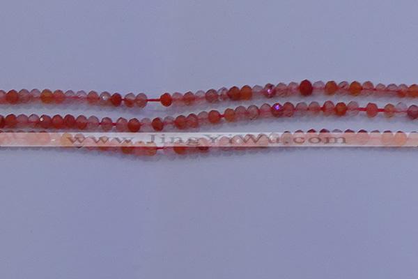 CRB1860 15.5 inches 2*3mm faceted rondelle south red agate beads