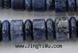 CRB187 15.5 inches 6*16mm – 10*16mm rondelle blue dumortierite beads