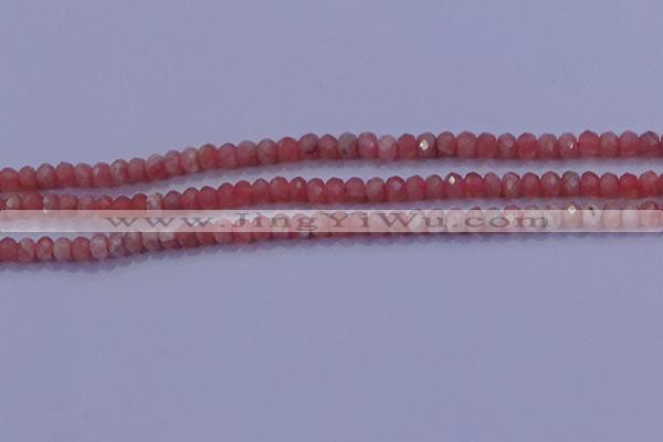 CRB1885 15.5 inches 2.5*4mm faceted rondelle rhodochrosite beads