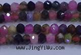 CRB1888 15.5 inches 2.5*4mm faceted rondelle tourmaline beads
