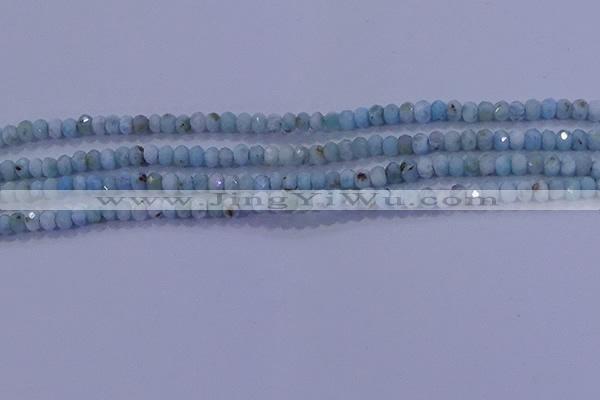 CRB1893 15.5 inches 2*3mm faceted rondelle larimar beads