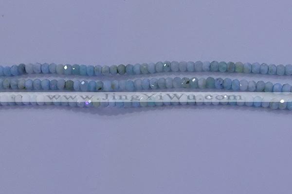 CRB1894 15.5 inches 2.5*4mm faceted rondelle larimar beads