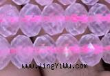 CRB1941 15.5 inches 6*8mm faceted rondelle rose quartz beads