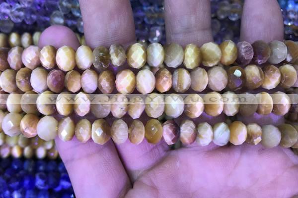 CRB1993 15.5 inches 6*8mm faceted rondelle golden tiger eye beads