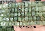 CRB2042 15.5 inches 11mm - 12mm faceted tyre prehnite beads